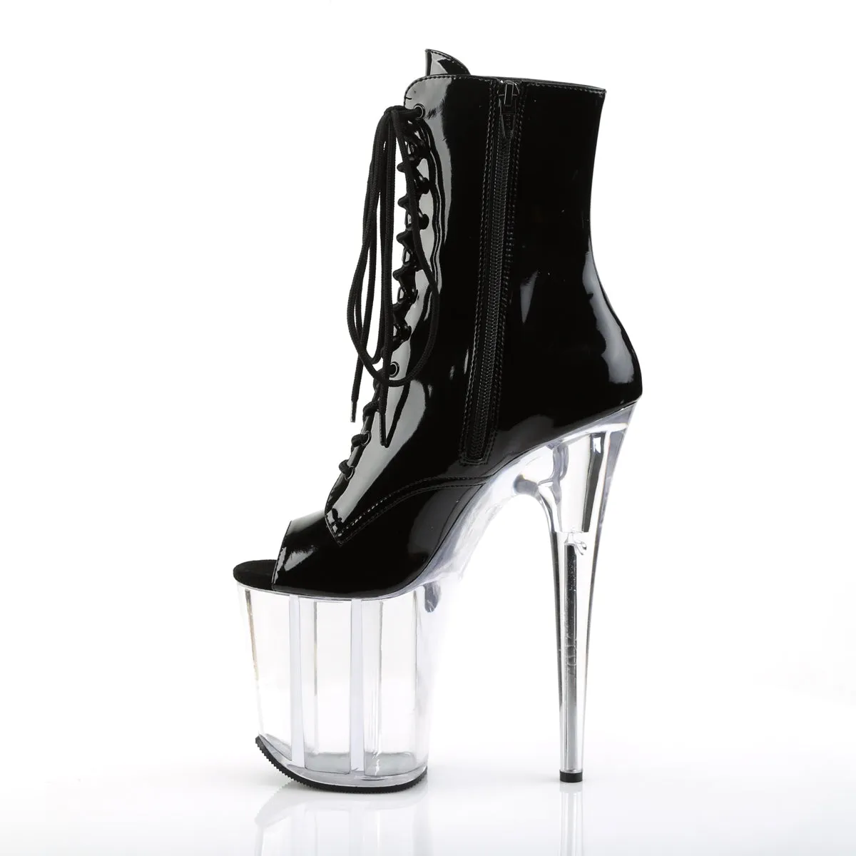 FLAMINGO-1021 Pleaser Black Patent Sexy Platform Shoes (Pole Dancing Heels)
