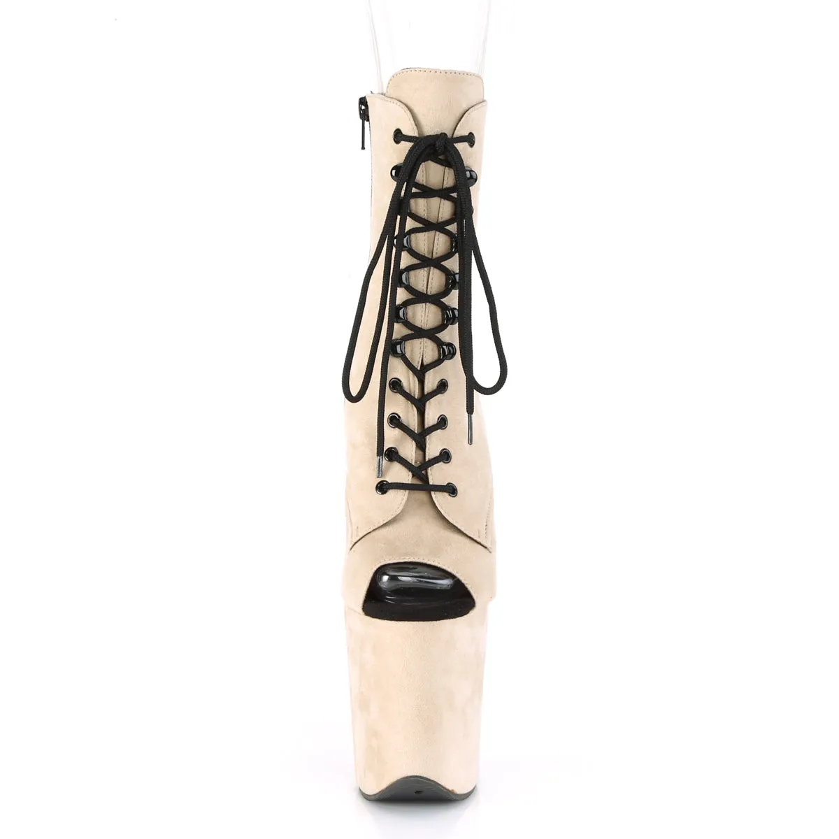 FLAMINGO-1021FS Pleaser Beige Faux Suede Sexy Platform Shoes (Pole Dancing Heels)