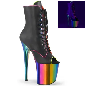 FLAMINGO-1021RC-02 Pleaser Black/Rainbow Chrome Sexy Platform Shoes (Pole Dancing Heels)