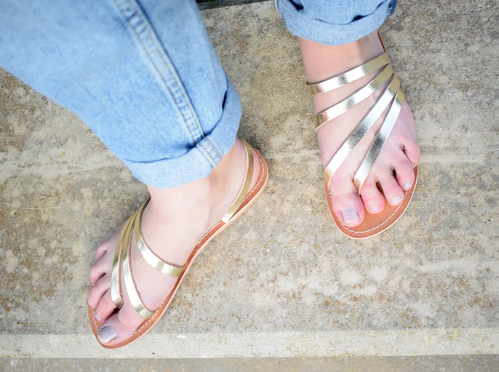 Gold sandals, Handmade sandals, High Quality Genuine Leather. Classic and stylish, all leather, handmade sandals, NAFSIKA