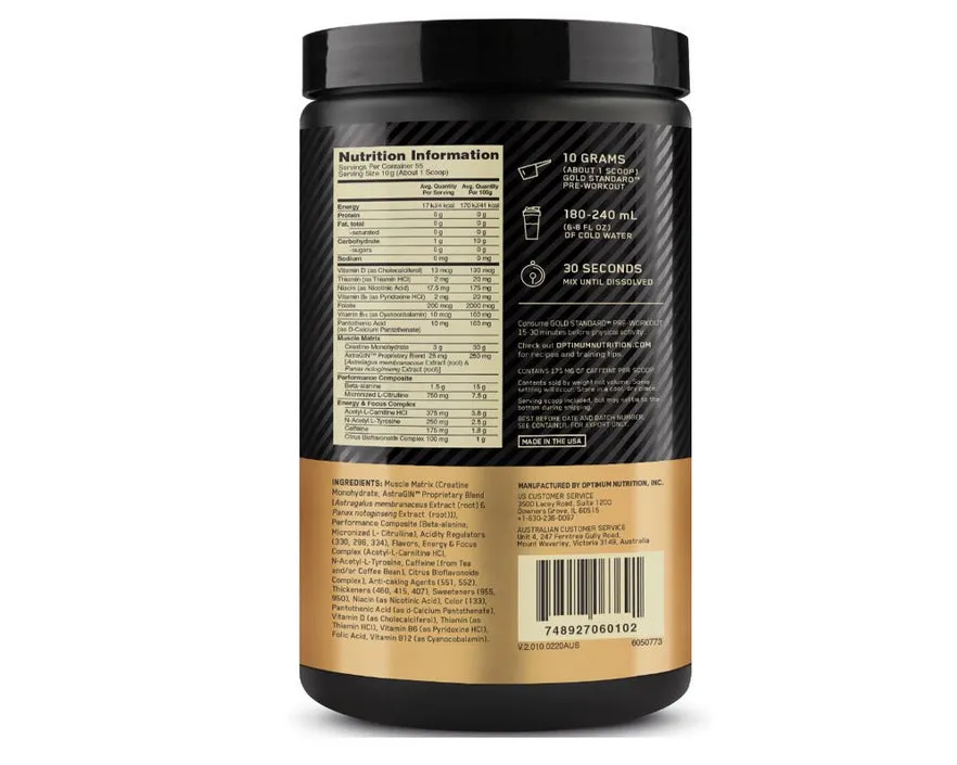 Gold Standard Pre-Workout - Blueberry Lemonade 500g