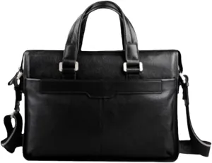 Haitpant Men Genuine Leather Briefcase, Laptop Leather Bag, 15.6'' Notebook Computer Bag