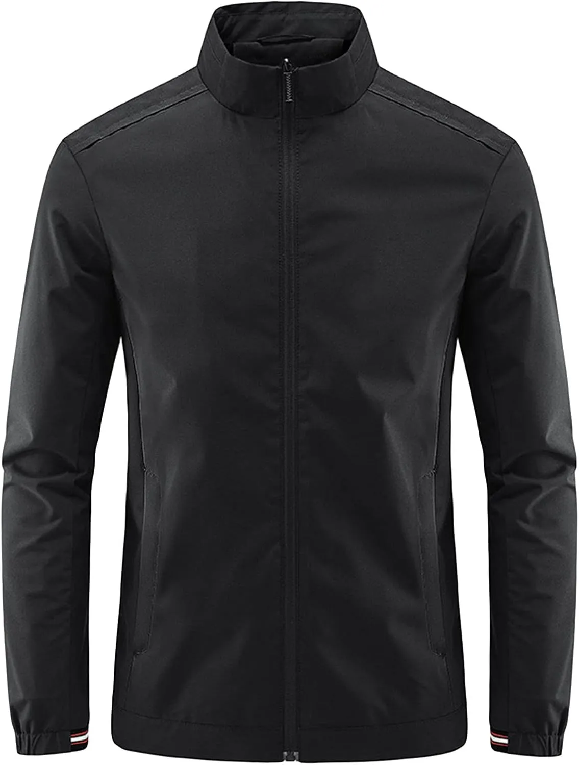 JEShifangjiusu Mens Casual Windproof Breathable Jacket Lightweight Windbreaker Rain Jacket Mesh Lined Collar Outdoor Overcoat