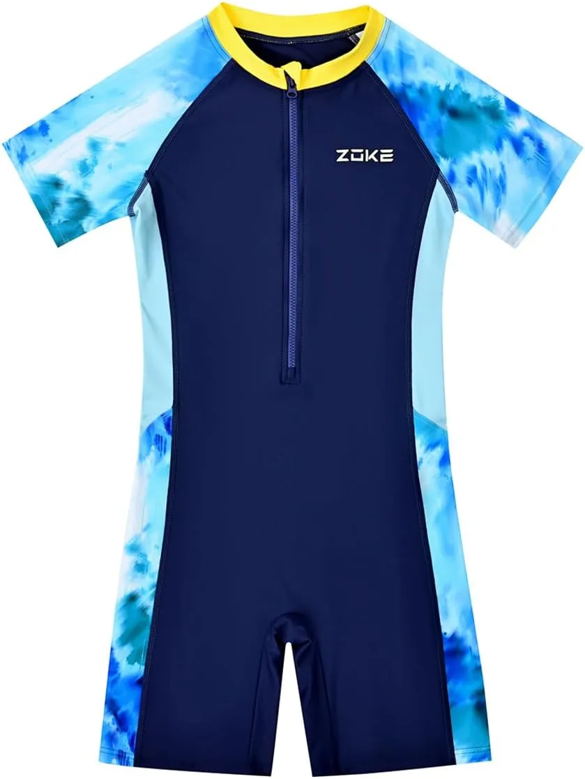 karrack Girls and Boys One Piece Rash Guard Swimsuit Kid Water Sport Short Swimsuit UPF 50  Sun Protection Bathing Suits