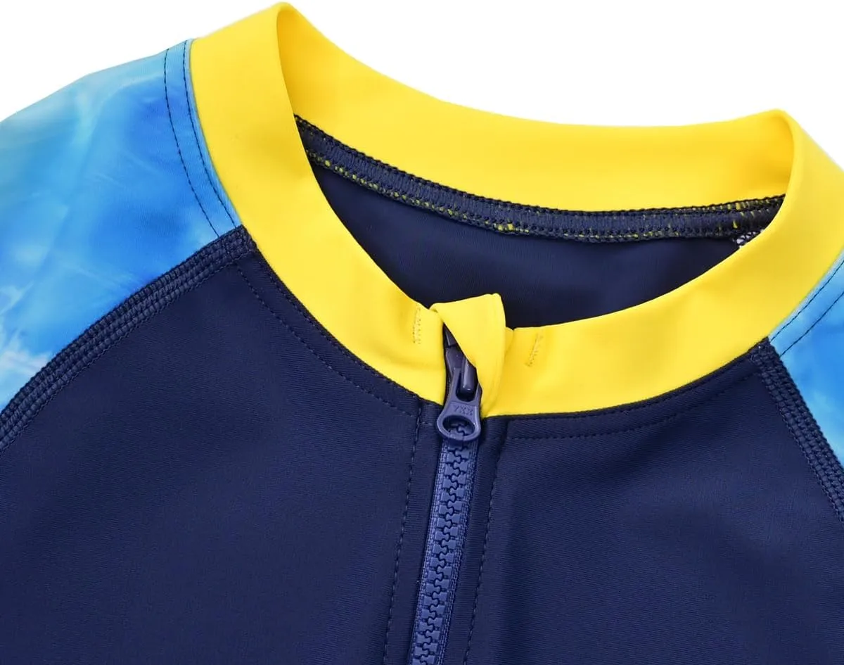 karrack Girls and Boys One Piece Rash Guard Swimsuit Kid Water Sport Short Swimsuit UPF 50  Sun Protection Bathing Suits