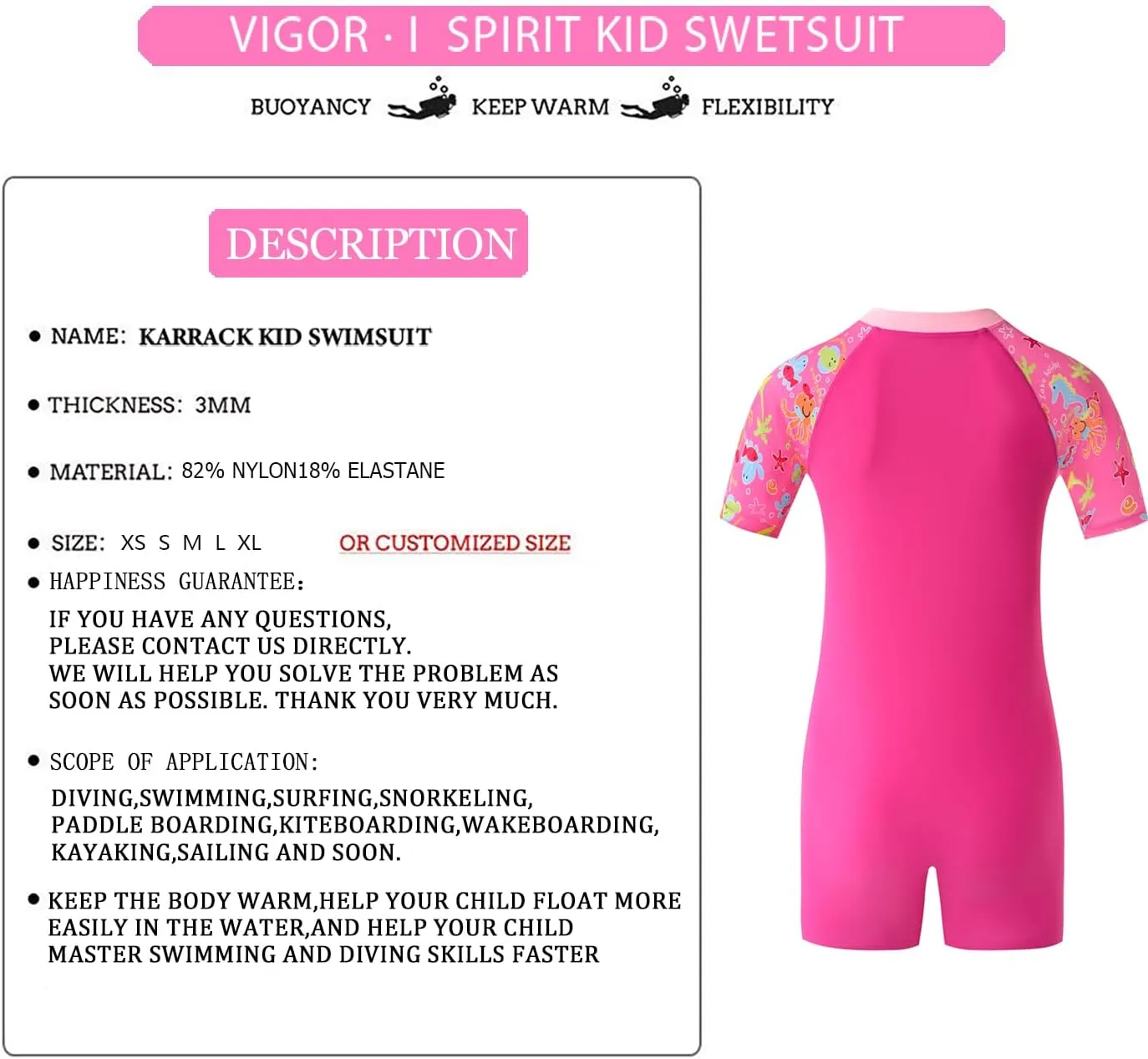 karrack Girls One Piece Swimsuit Kid Swimsuit Girls Water Sport Swimsuit UPF 50  Sun Protection Bathing Suits