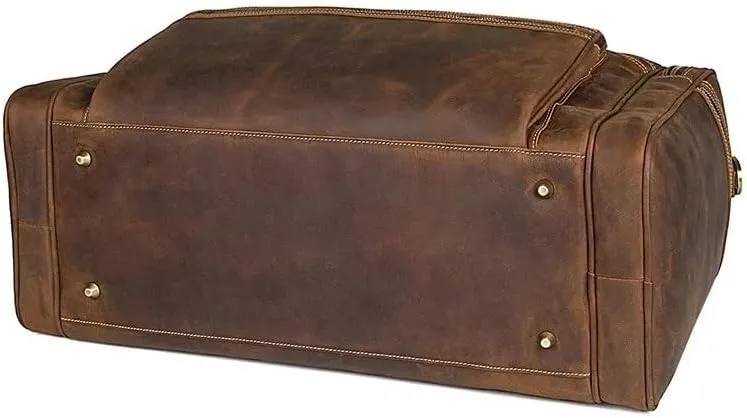 Leather Mens Travel Bag Waterproof Leather Overnight Bag for Male Hand Luggage Men Weekend Bag Business