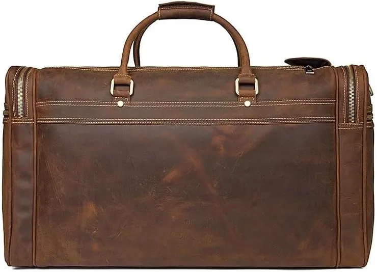 Leather Mens Travel Bag Waterproof Leather Overnight Bag for Male Hand Luggage Men Weekend Bag Business