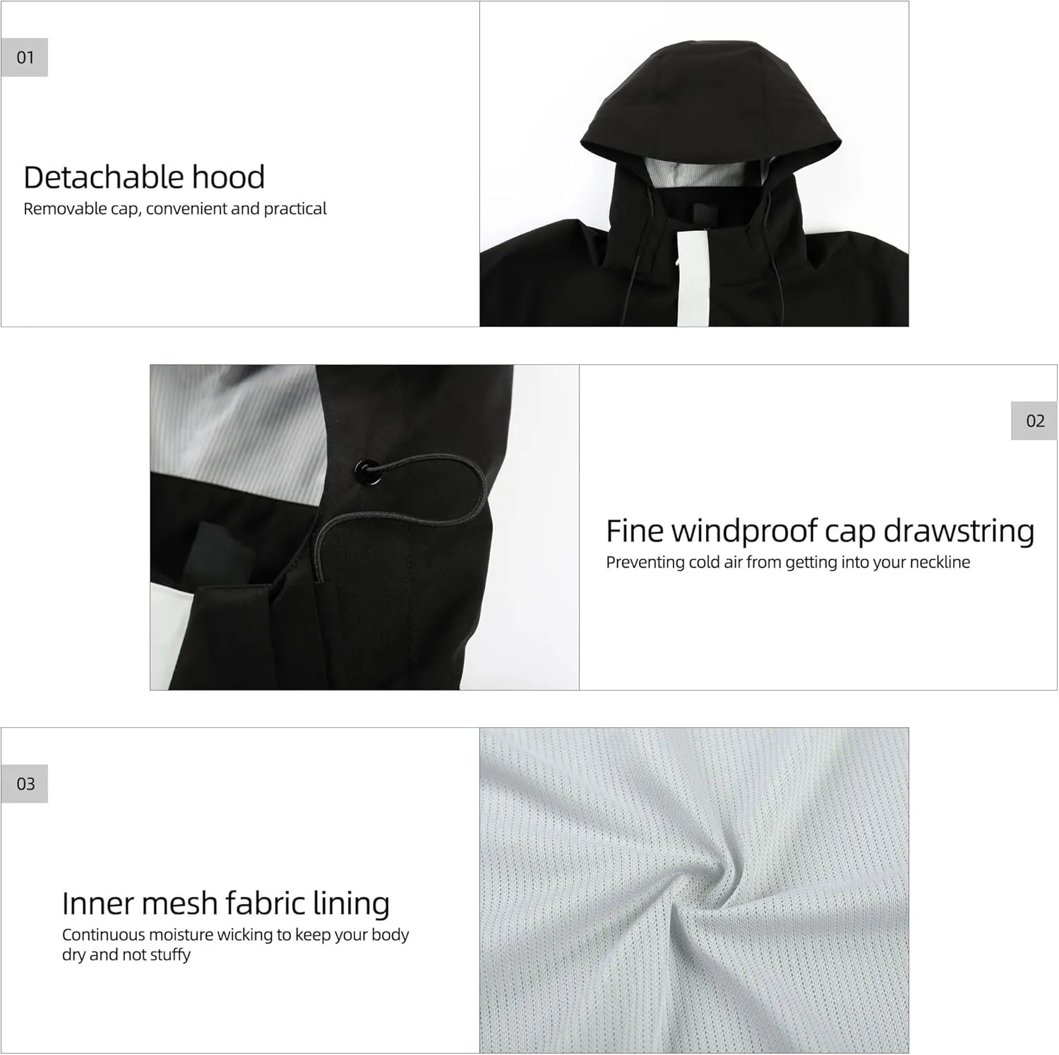 Lightweight Hooded Raincoat for Men, Waterproof, Windbreaker, Hiking, Camping, Fishing