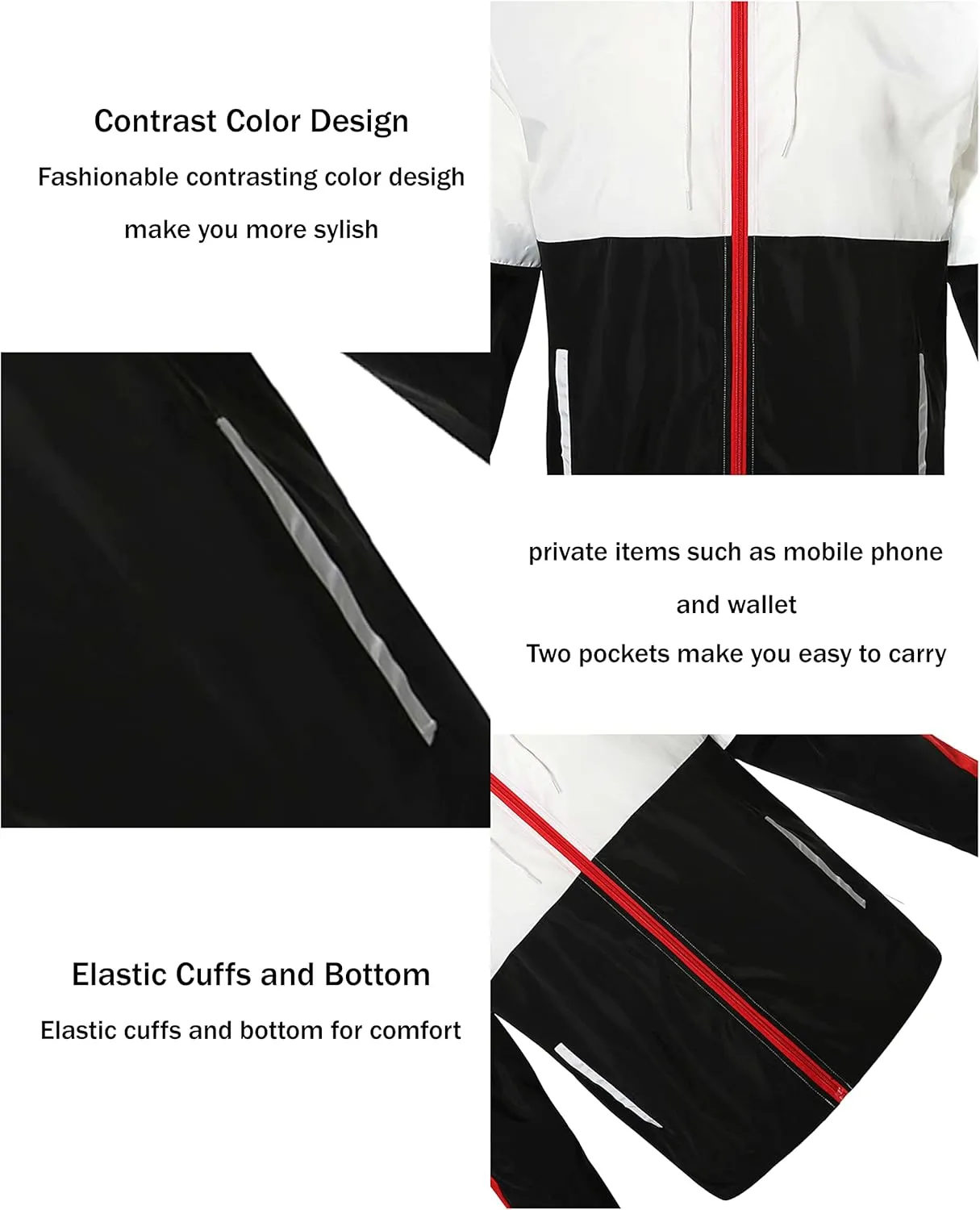 Lightweight Men's Windbreaker - Breathable Hooded Jacket for Outdoors & Commutes