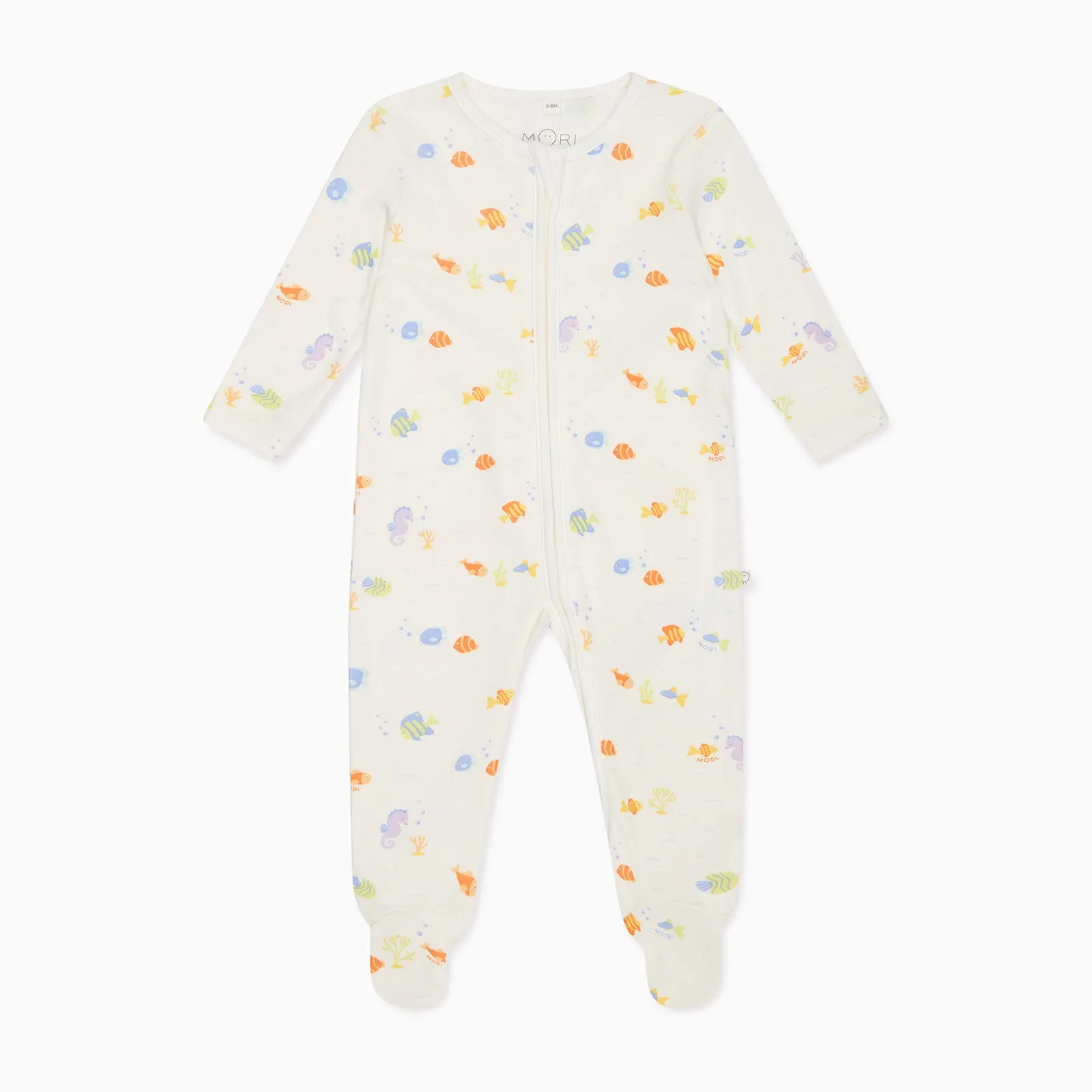 Little Fish, Turtles & Ribbed Clever Zip Baby Pajamas 3 Pack