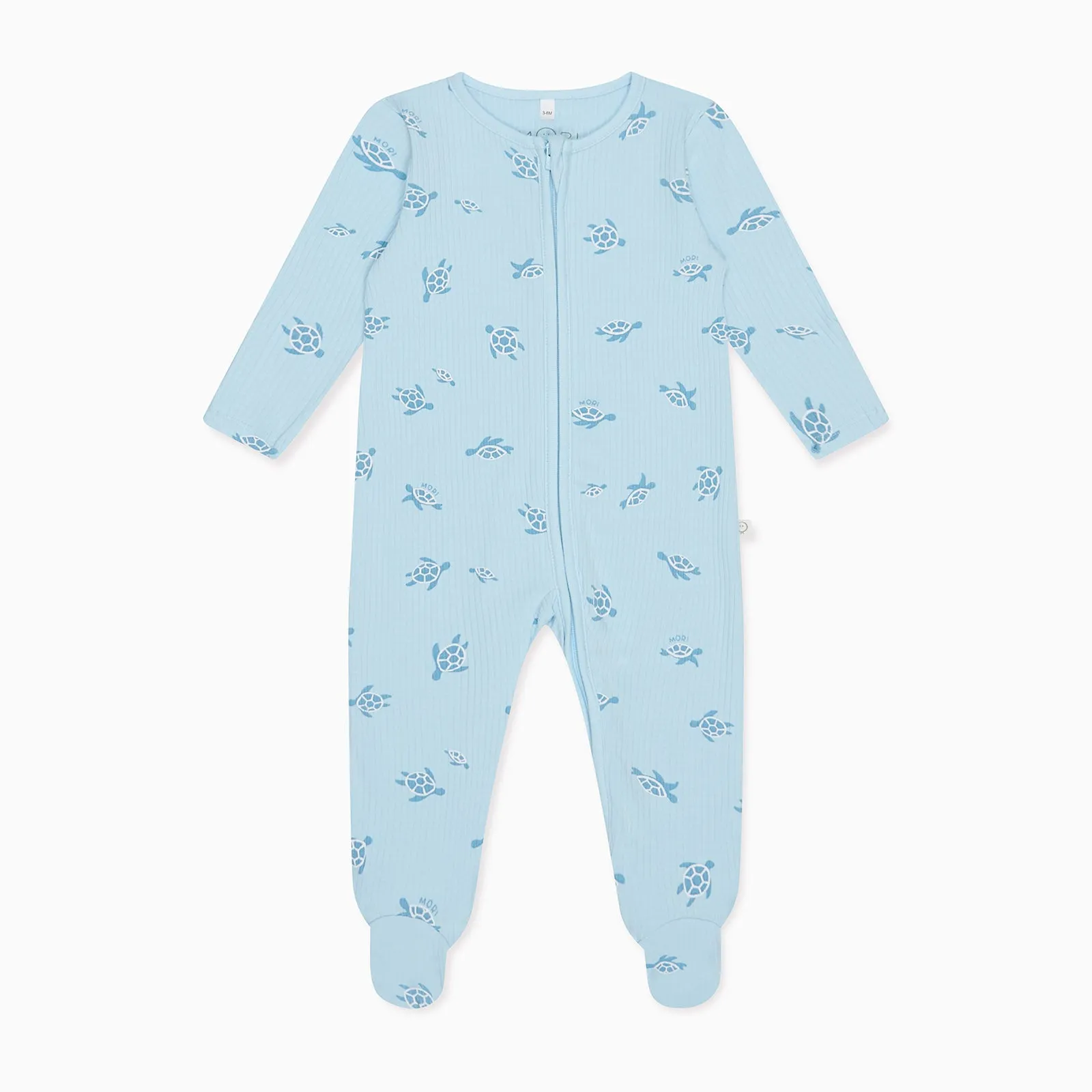 Little Fish, Turtles & Ribbed Clever Zip Baby Pajamas 3 Pack
