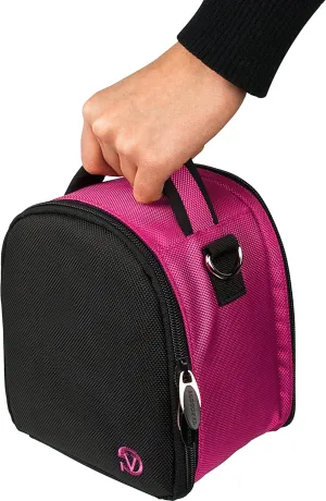 MAGENTA PINK Travel Shoulder Bag Carrying Case (Blue) For Panasonic LUMIX DMC DSLR Professional SLR Camera