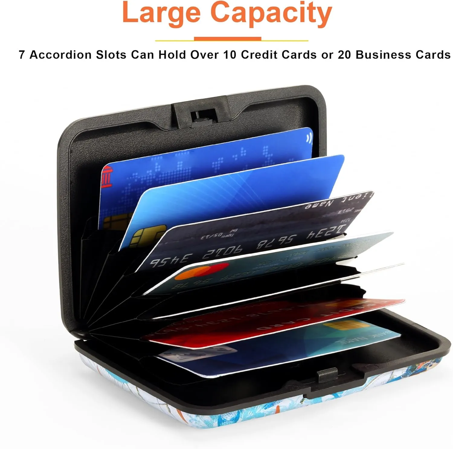 Mayski Credit Card Holder, RFID Blocking, Aluminum Alloy Hard Case, Small Mini Business Metal Wallet for Women Men, Sea Turtle