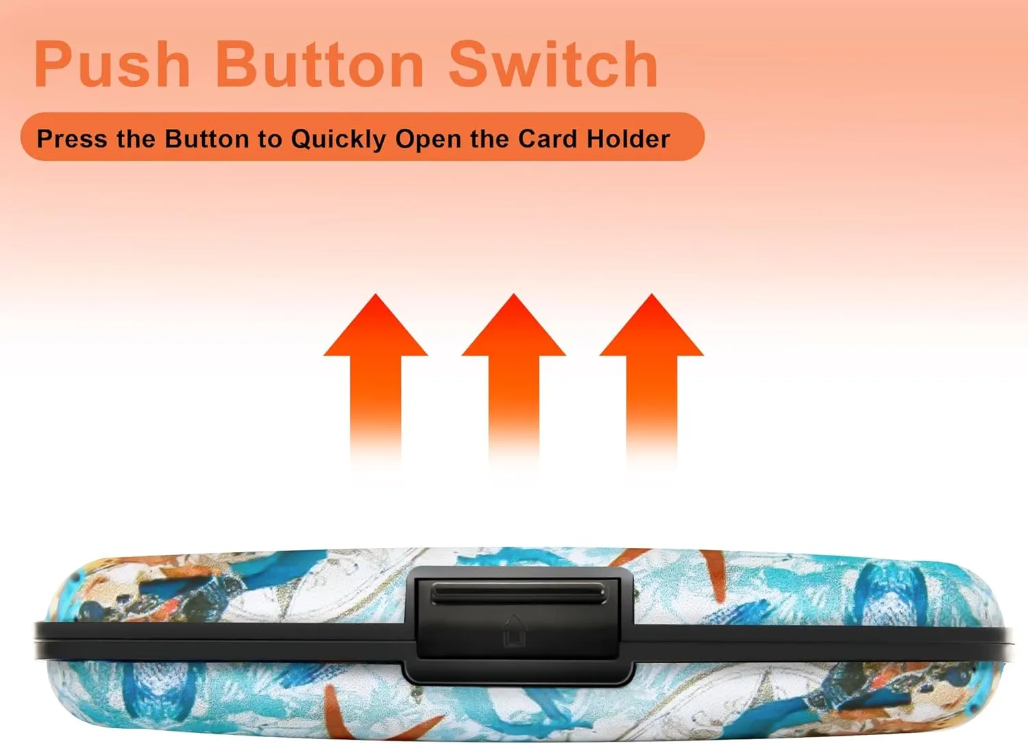 Mayski Credit Card Holder, RFID Blocking, Aluminum Alloy Hard Case, Small Mini Business Metal Wallet for Women Men, Sea Turtle