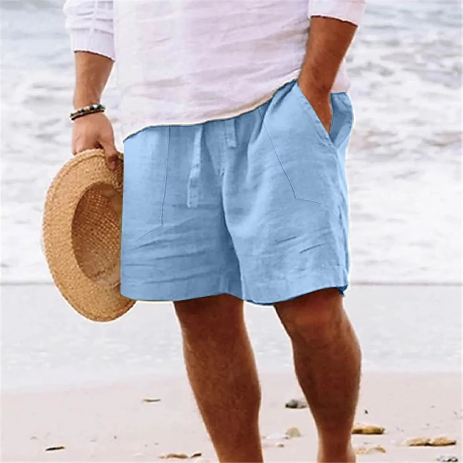 Men's Casual Shorts 5 Inches Inseam Flat Front Cargo Chino Shorts Summer Running Workout Slim Fit Golf Shorts