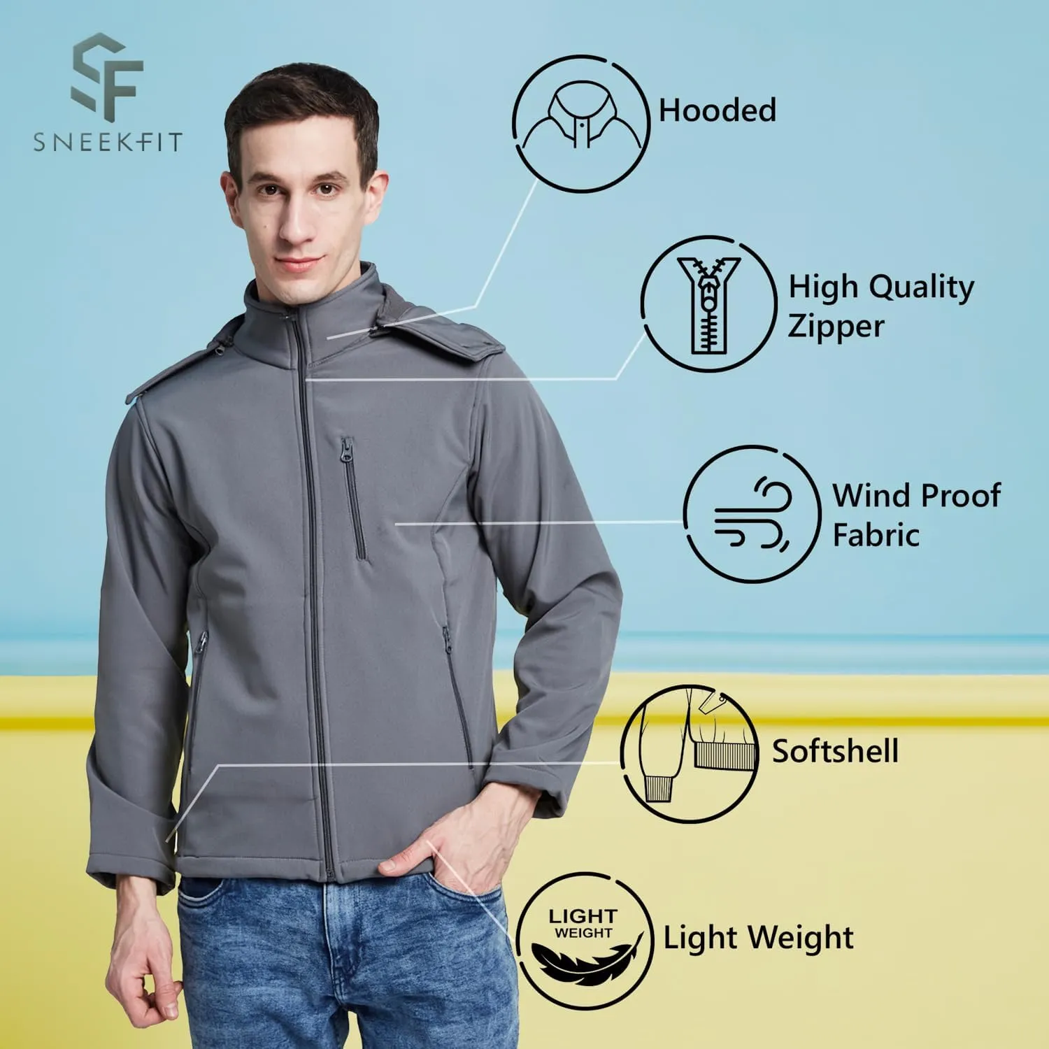 Men's Softshell Jacket  Stylish, Breathable, and Lightweight Outdoor Jacket for All-Weather Comfort