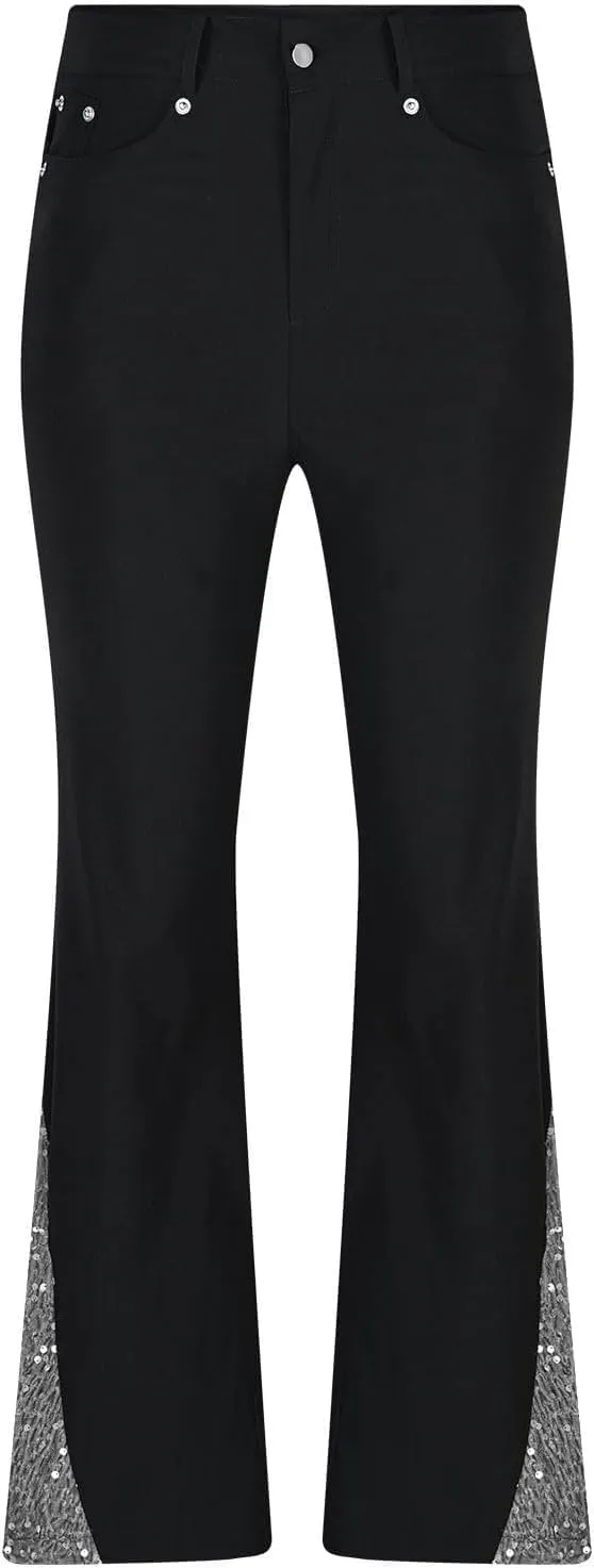 Men's Vintage Casual Flared Pants Classic Stretch Fit Button Bell Bottom Denim Jeans Skinny Straight Leg Trousers