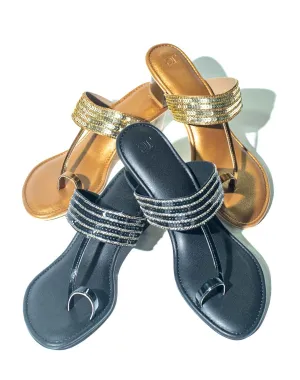 Mid - Heel Sandal - Toe Ring