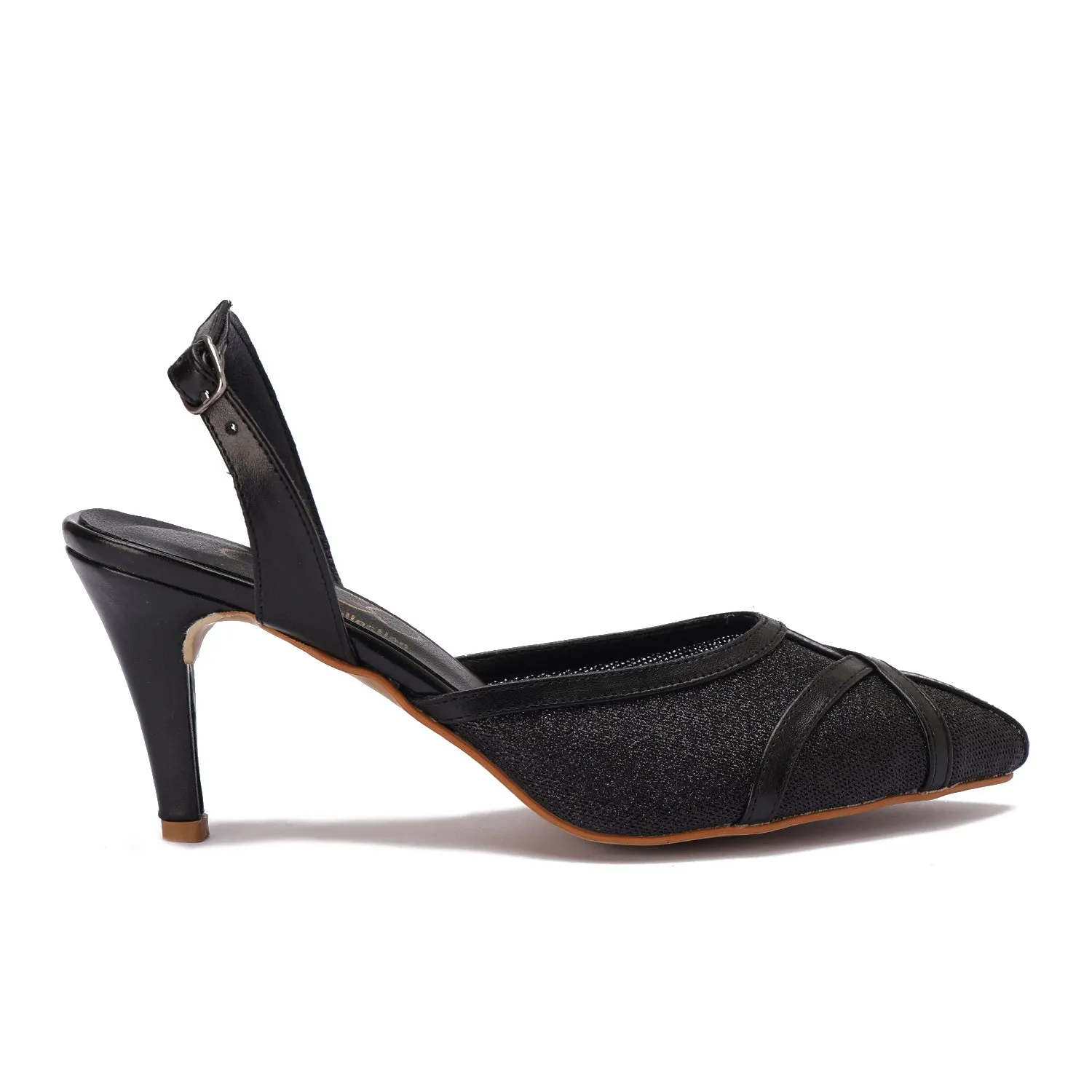 Mid-Heel Slingback Pump - black
