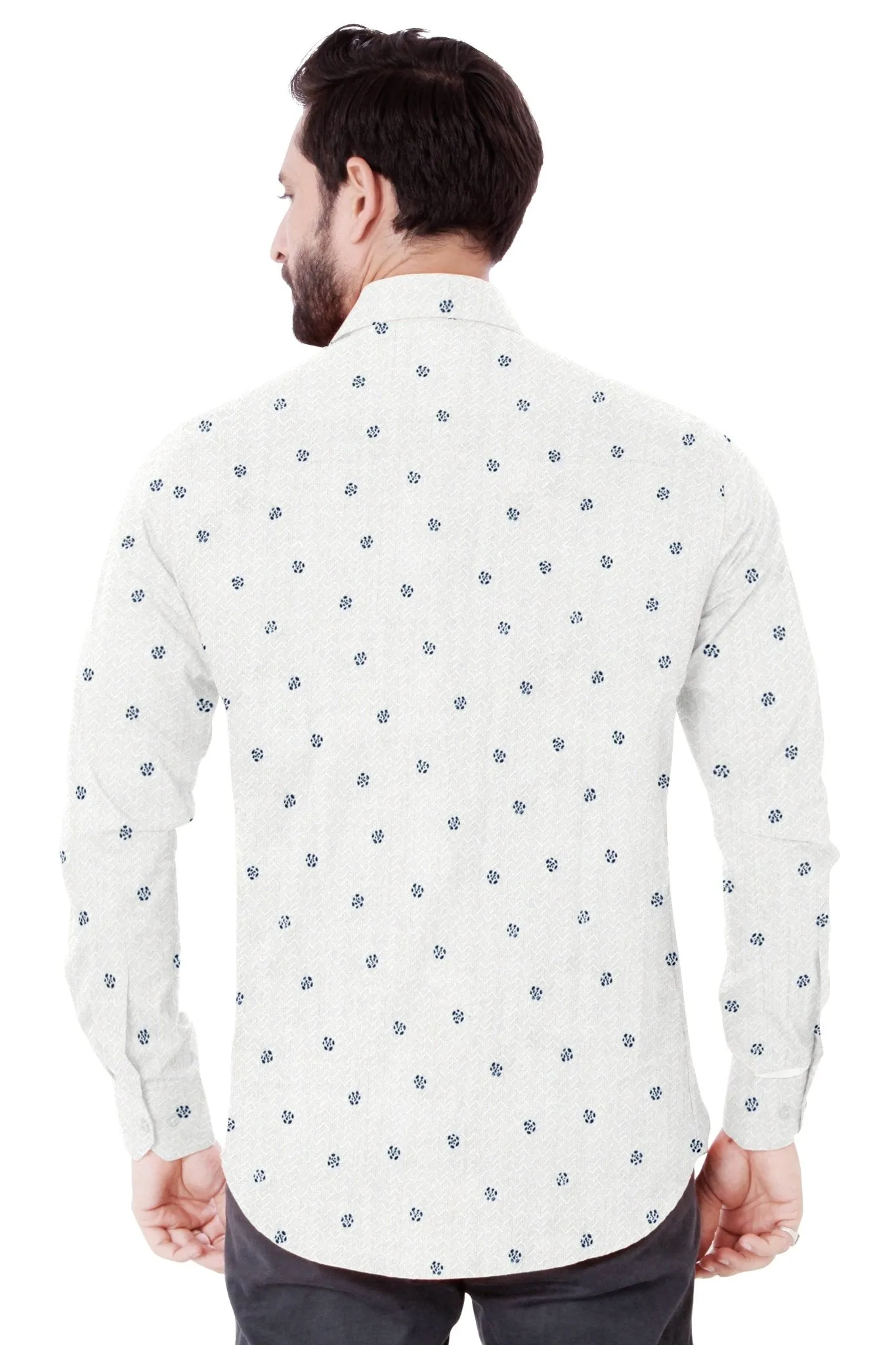 Modern White Print Cotton Shirt