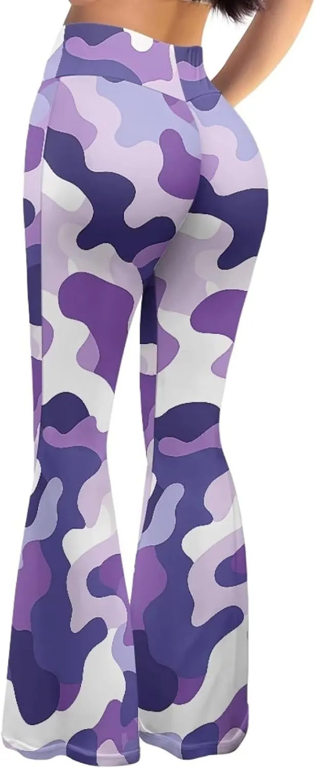 Modysero Comfy Yoga Pants Women High Waisted Bell Bottom Pants for Woman Personalized Print Flare Leggings Stretch