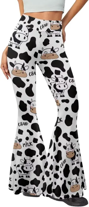 Modysero Comfy Yoga Pants Women High Waisted Bell Bottom Pants for Woman Personalized Print Flare Leggings Stretch