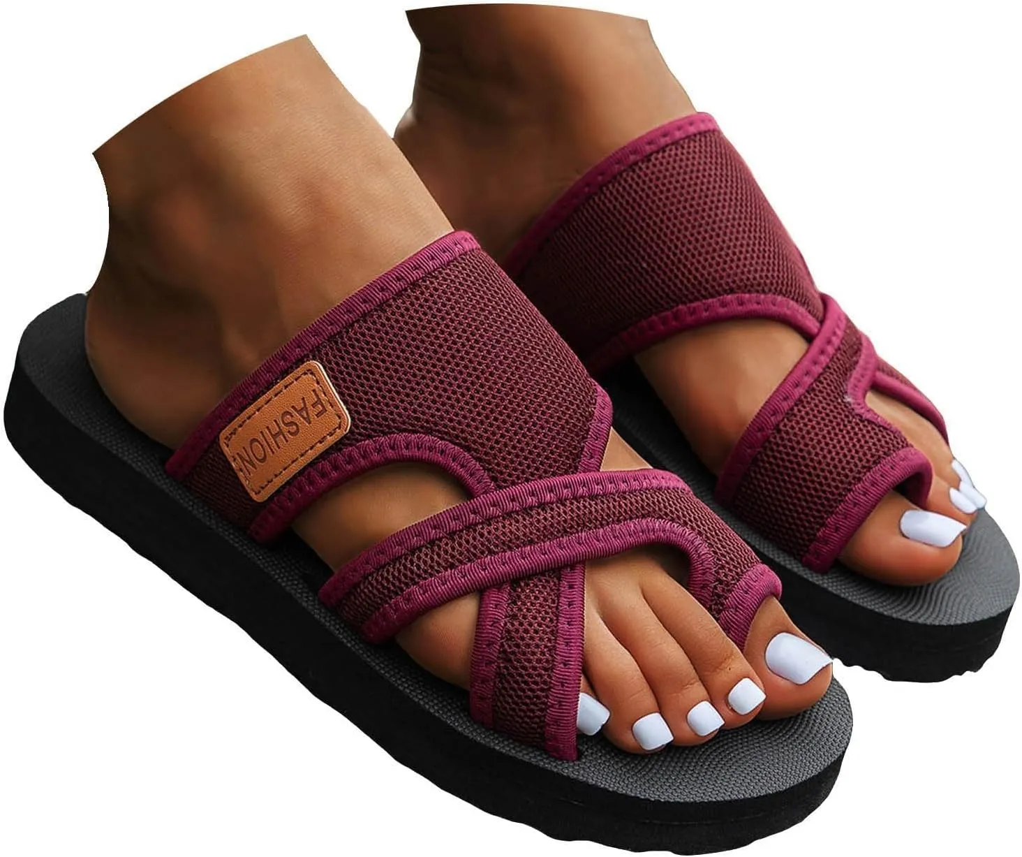Orthopedic Sandals for Women Summer Casual Open Toe Beach Vacation Shoes Arch Support Wedge Flip Flops Comfortable Dressy Casual Beach Slippers