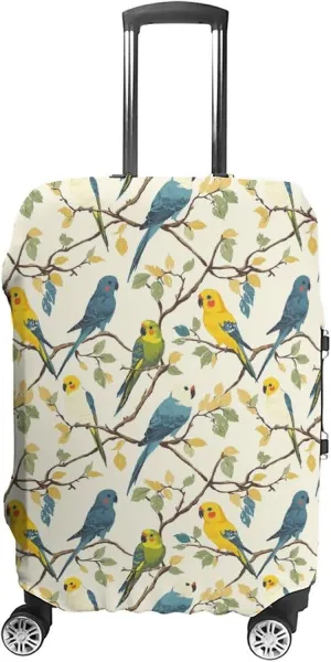 Parakeets Travel Suitcase Protector Luggage Cover Protective Washable Anti-scratch Baggage Cover