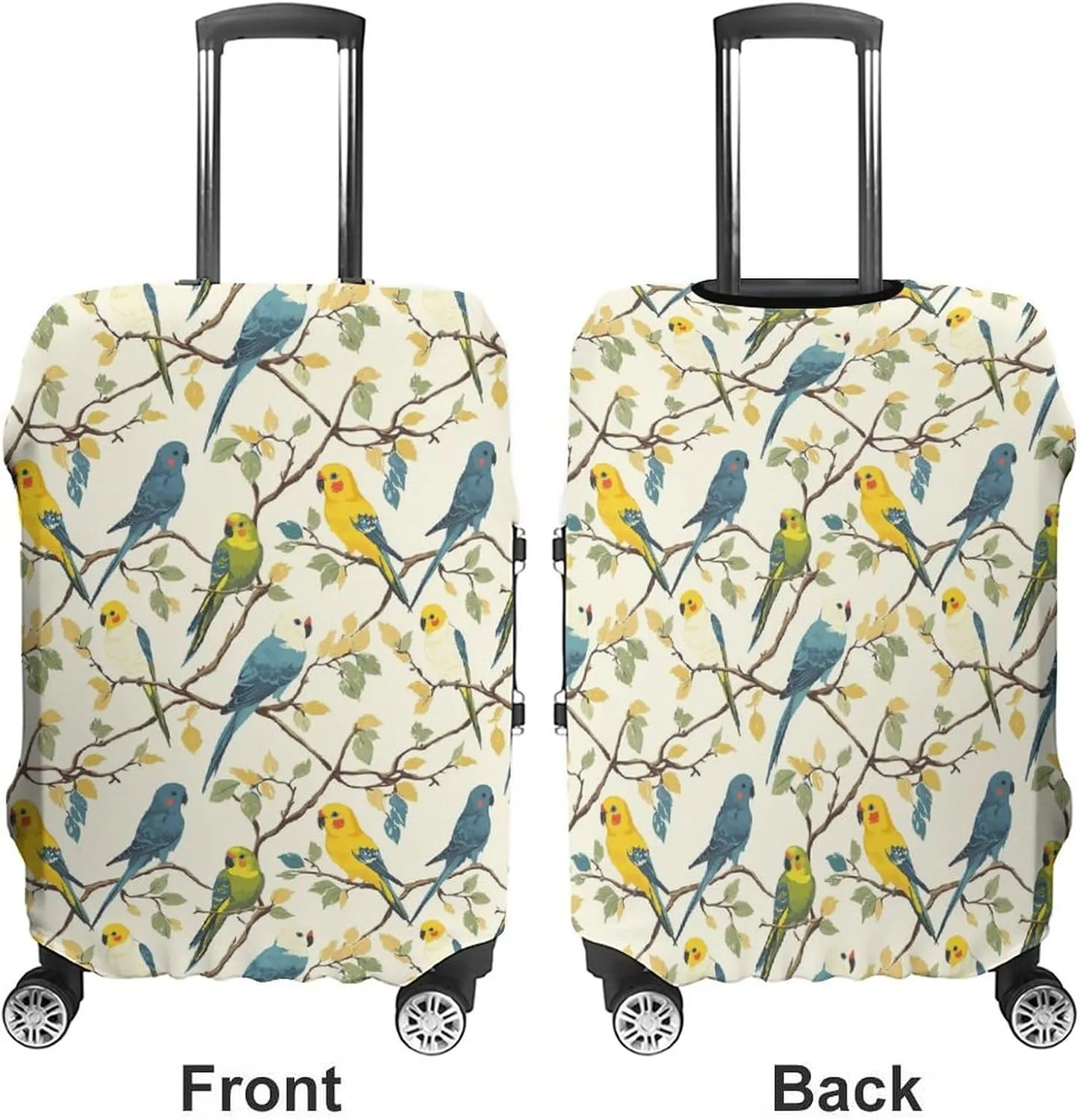 Parakeets Travel Suitcase Protector Luggage Cover Protective Washable Anti-scratch Baggage Cover