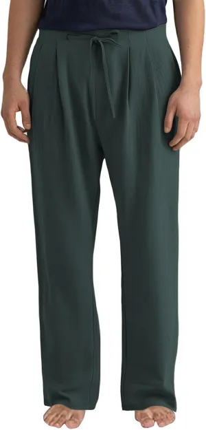 Plus Size Linen Pants Men Trendy Flat Front Pants Solid Straight Slacks Summer Drawstring Casual Trousers with Pocket