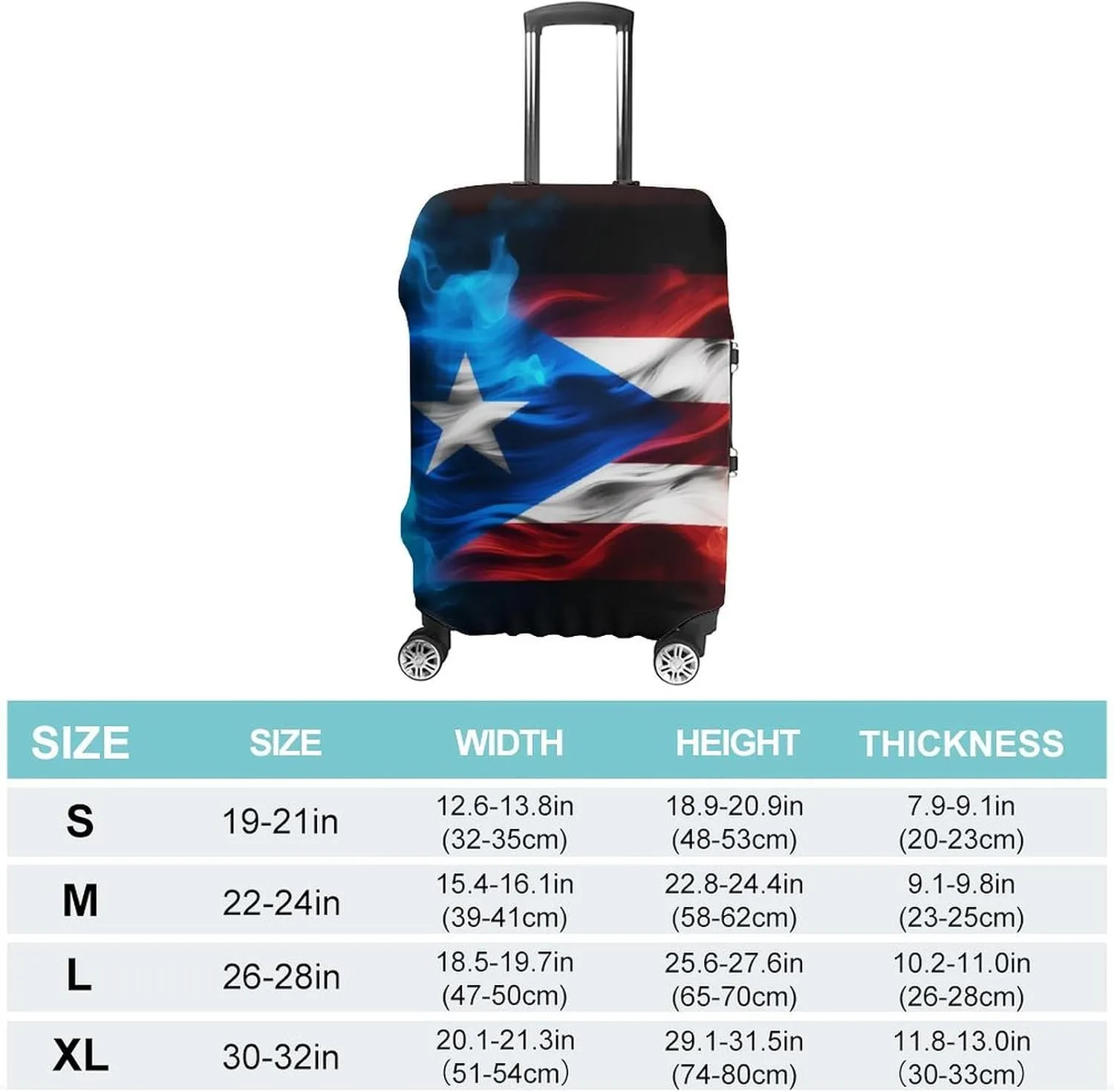 Puerto Rico FlagTravel Suitcase Protector Luggage Cover Protective Washable Anti-scratch Baggage Cover