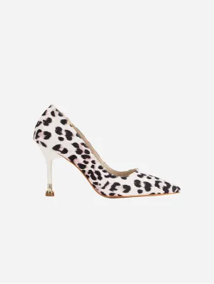 Raven Vegan Suede Pointed Toe Stiletto Pump | Zebra