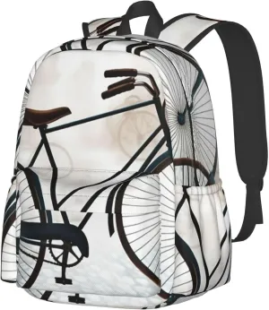 Retro bicycle Backpack Travel Casual Daypack for Men Women Laptop Backpack Lightweight Double Shoulder Bag for Work Hiking