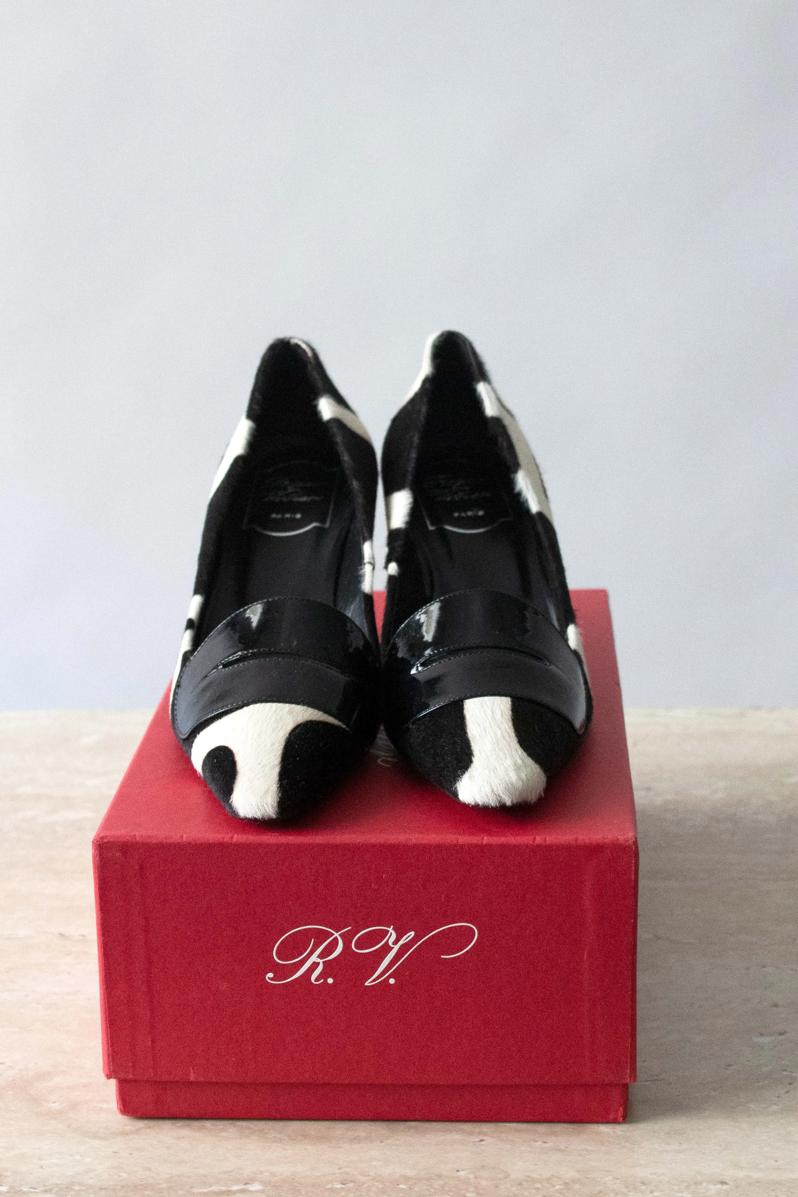 Roger Vivier Giraffe Print Ponyhair Heel
