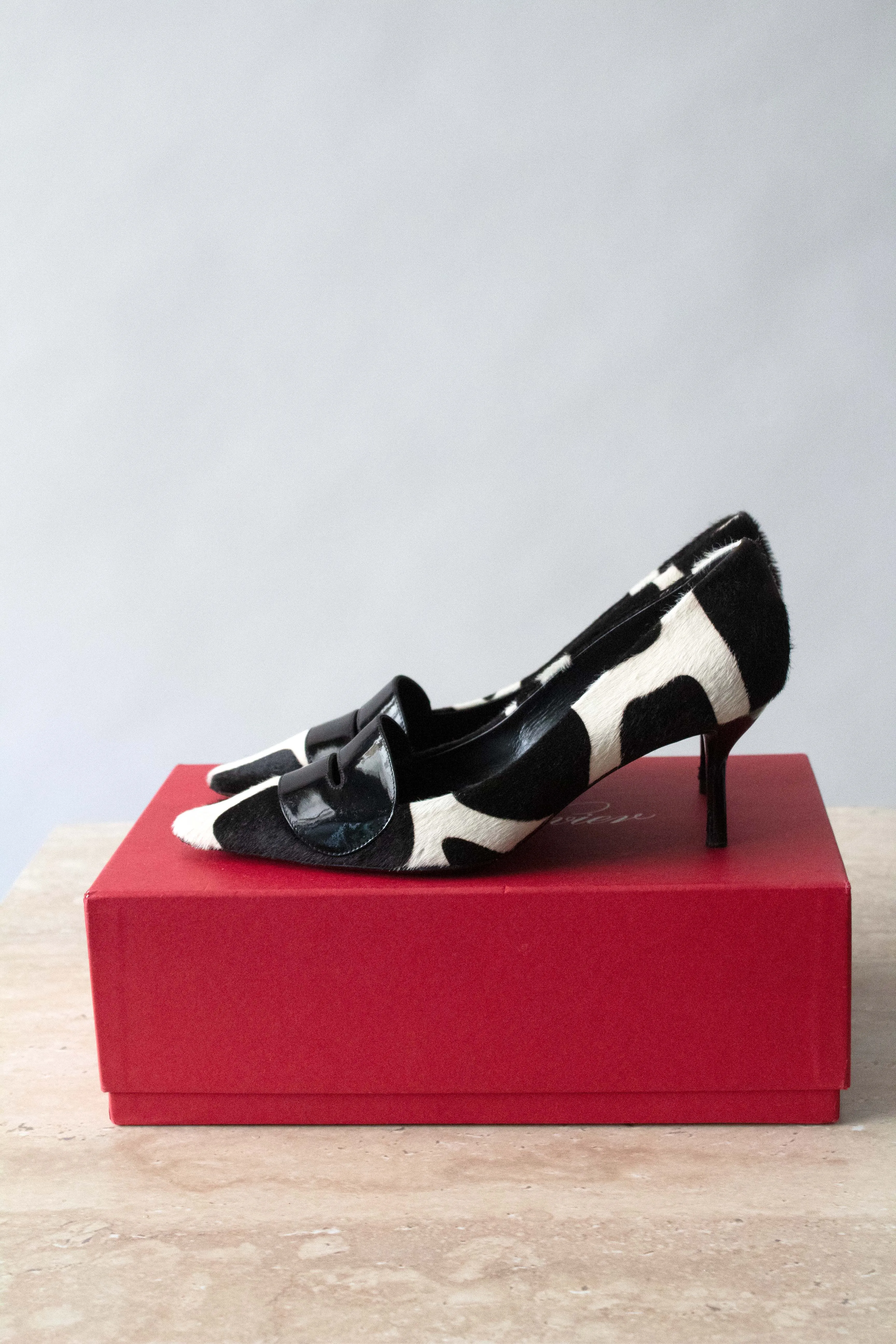 Roger Vivier Giraffe Print Ponyhair Heel