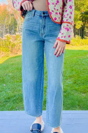 Run Around Barrel Jeans - Denim