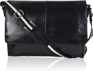 SERGA Real Leather Messenger Laptop Bag for Men & Women LEGACY