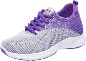 Sneakers for Women Casual Mesh Breathable Lace Up Walking Non Slip Work Shoes Women Athletic Women's Casual Shoes Casual Sneakers Black Tennis Shoe Trainers Shoe