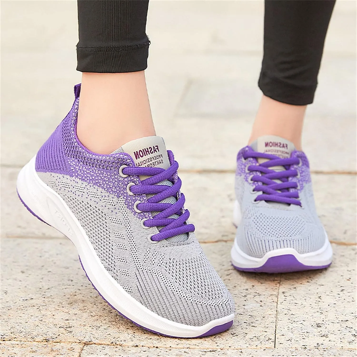 Sneakers for Women Casual Mesh Breathable Lace Up Walking Non Slip Work Shoes Women Athletic Women's Casual Shoes Casual Sneakers Black Tennis Shoe Trainers Shoe