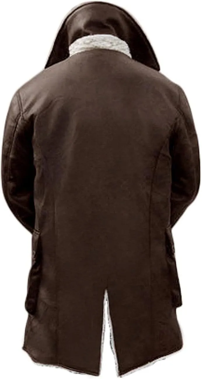 SpazeUp Bane Coat Knight Rises Tom Shearling Leather Coat Hardy Winter Ginger Swedish Brown Trench Leather Duster Coat
