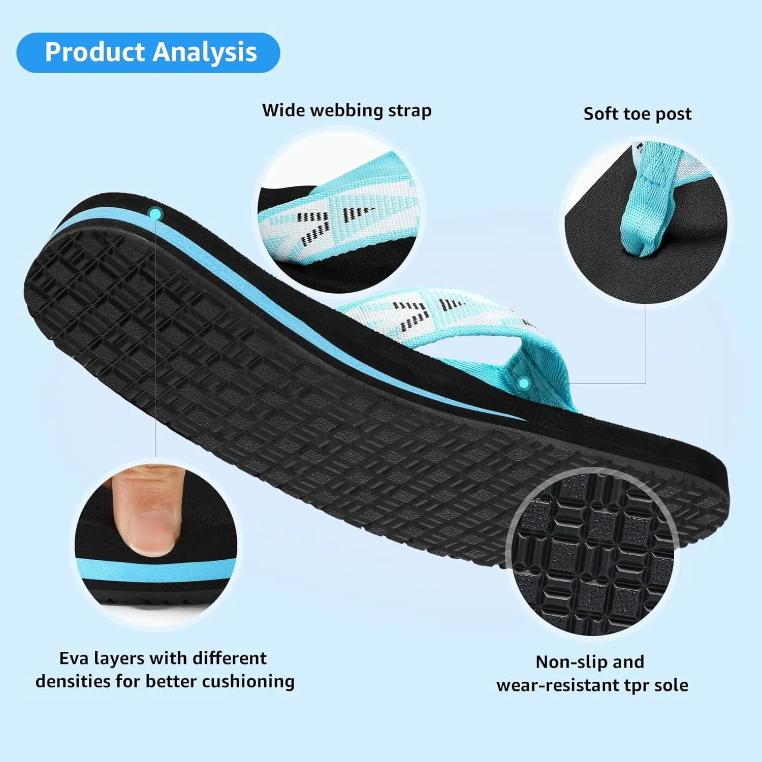 STQ Womens Quick Dry Flip FlopsArch Support Thong Sandals