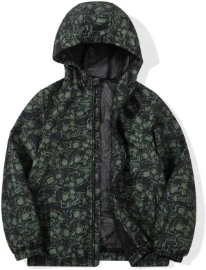 SUNDAY ROSE Boys Windbreaker Jacket Hooded Lightweight Windroof Water-resistant Outdoor Coats for Kids