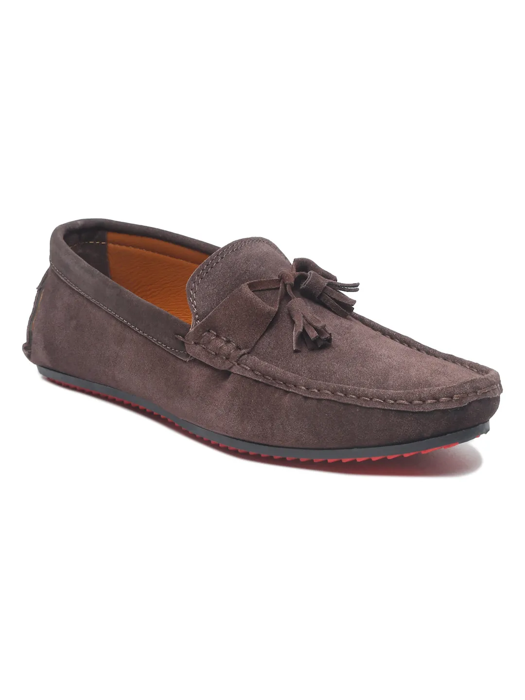 Teakwood Leather Men Solid Round-Toe Brown Loafer - Clearance sale