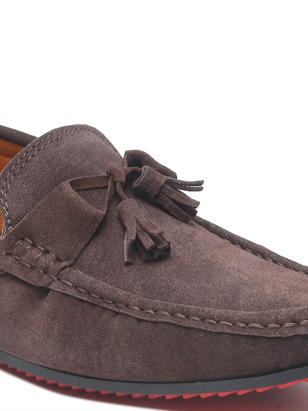 Teakwood Leather Men Solid Round-Toe Brown Loafer - Clearance sale