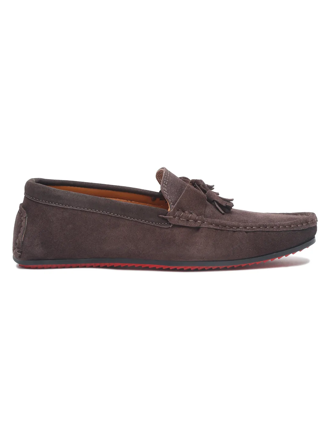 Teakwood Leather Men Solid Round-Toe Brown Loafer - Clearance sale