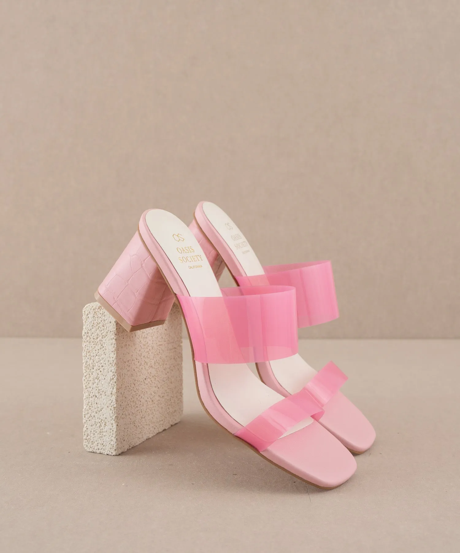 The Bagan | Pink Transparent Sandal Heel