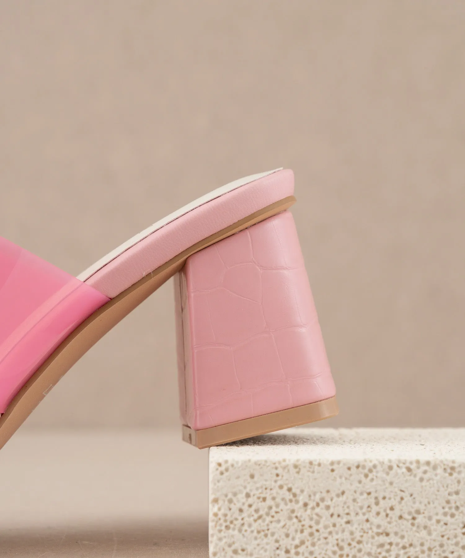 The Bagan | Pink Transparent Sandal Heel