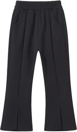 Toddler Kids Elastic Waist Bell Bottom Cotton Long High Waist Solid Stretch Yoga Trousers Slim Legging Trousers