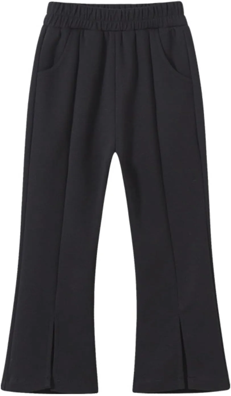 Toddler Kids Elastic Waist Bell Bottom Cotton Long High Waist Solid Stretch Yoga Trousers Slim Legging Trousers